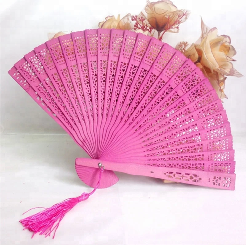 Hand Fans Fragrant Wood Home Decor Crafts Weddings Parties Bamboo Wooden Fan Party Favor Art Folding Carved Summer Accesory