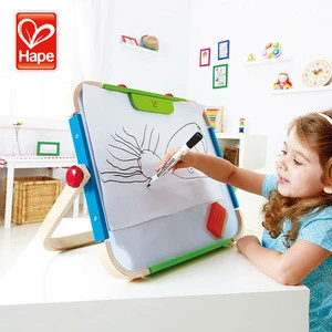 Hape brand children painting easel wooden blackboard with stand