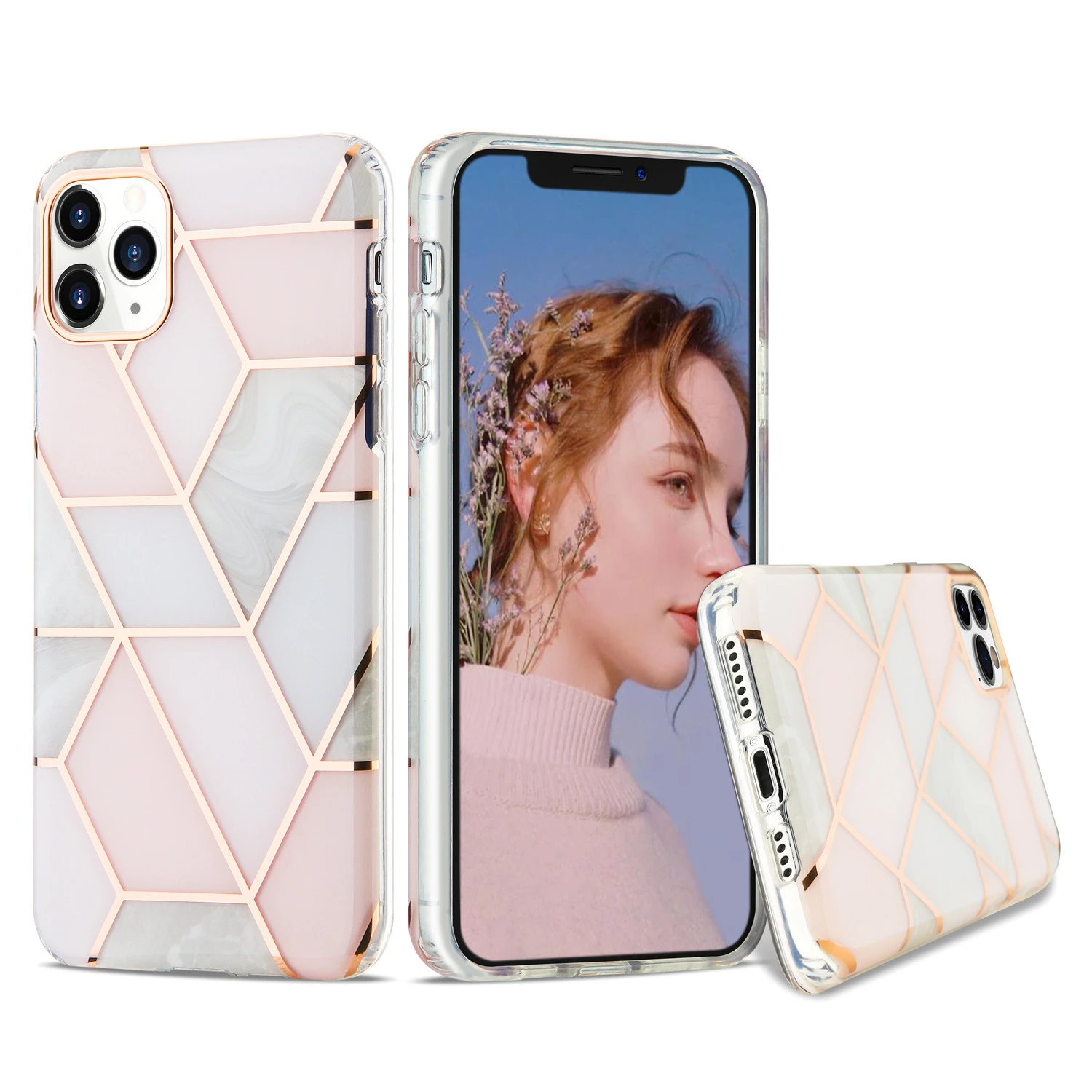 Hard IMD Marble Luxury Phone Case for iPhone 12 Pro Max for iPhone 11 Cover Mobile Phone Bags Cases Women