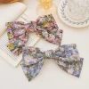 HC177A Special Paint Print Satin Hairclips Cute Boutique Butterfly Barrettes High Quality Hair Accessories Hair Clip For Girl