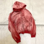 Heavyweight Rhinestone Zip Up Acid Washed Hoodies Distressed Vintage Men Hoodies Mens Casual Sweatshirts