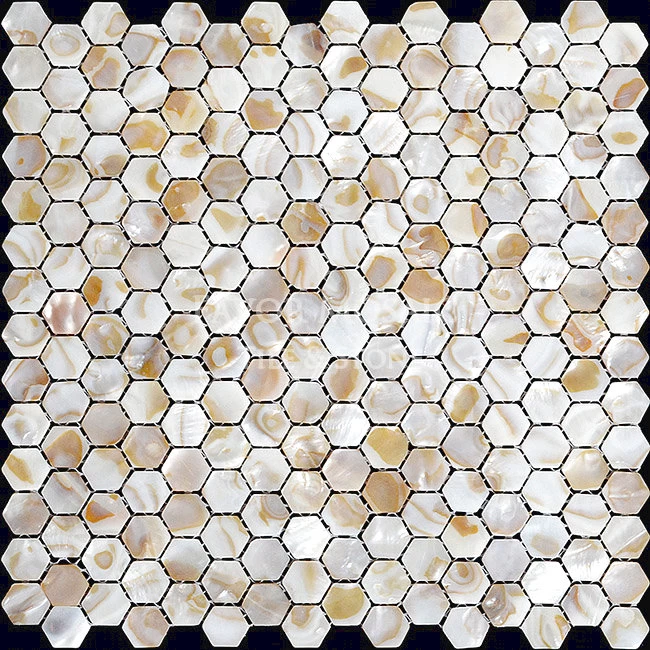 Hexagon shape natural shell tile mother of pearl mosaic tiles for wall