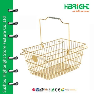 high class gold cosmetic shop wire baskets