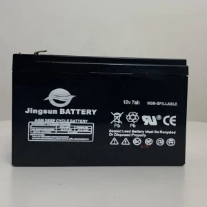 High efficiency Jingsun rechargeable 12V 7ah UPS deep cycle lead acid gel battery pack solar battery bank