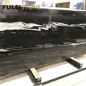 High End Building Material Polished Natural Black Horse Granite Big Slabs