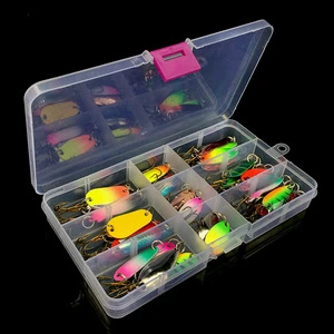 High quality 31 Pcs/Set Metal Spoon Sequins Mixed Color Fishing Lure set spinner bait