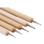 High Quality Customized 5pcs Nail Art Dotting Tool Pen Double Head Wool Handle Nail Drill Brush