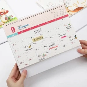 High Quality Customized Printing Colorful 2019 Desk Table Calendar