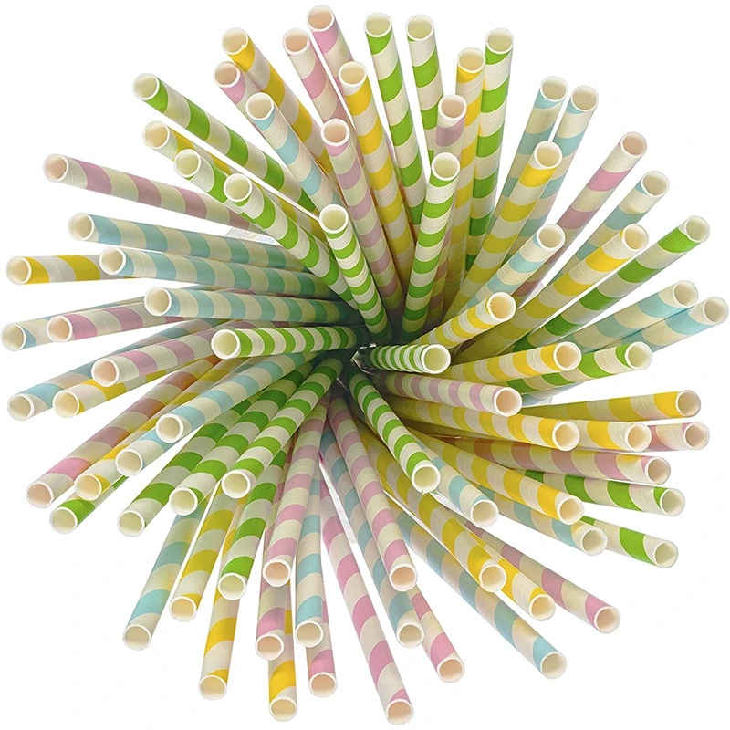 high quality  decoration paper straw dessert baked drinking straws manufacture colorful paper straw
