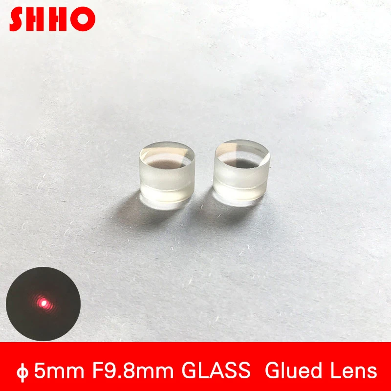 High quality diameter 5mm focal length 9.8mm glass glued lens laser focusing lens optical lenses Customizable coating