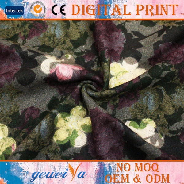 High Quality Embroidered Custom Printed Wool Fabric