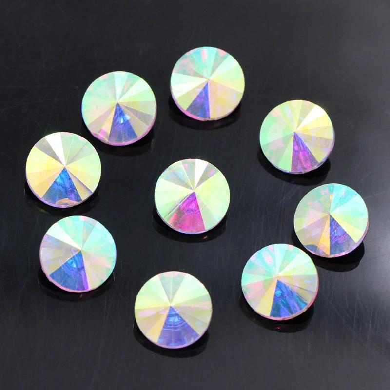 High Quality Hot Sale K9 Glass AB Color Crystal Glass Crystal Button Sewing Crystal Stones Button for Clothing