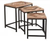 High Quality Wooden Metal Set Of 3 Stool