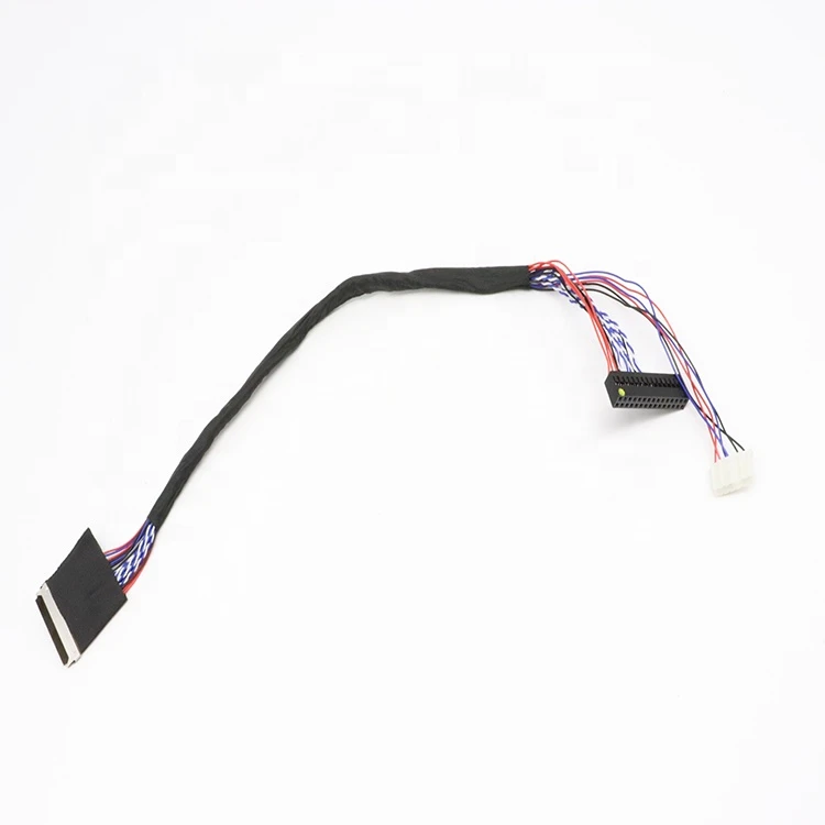 High speed custom wiring harness cable assembly tv display universal lvds cable 30 pin lvds lcd cables