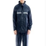 High-Vis Polyester PVC Coating Fabric Rain Jacket Raincoat