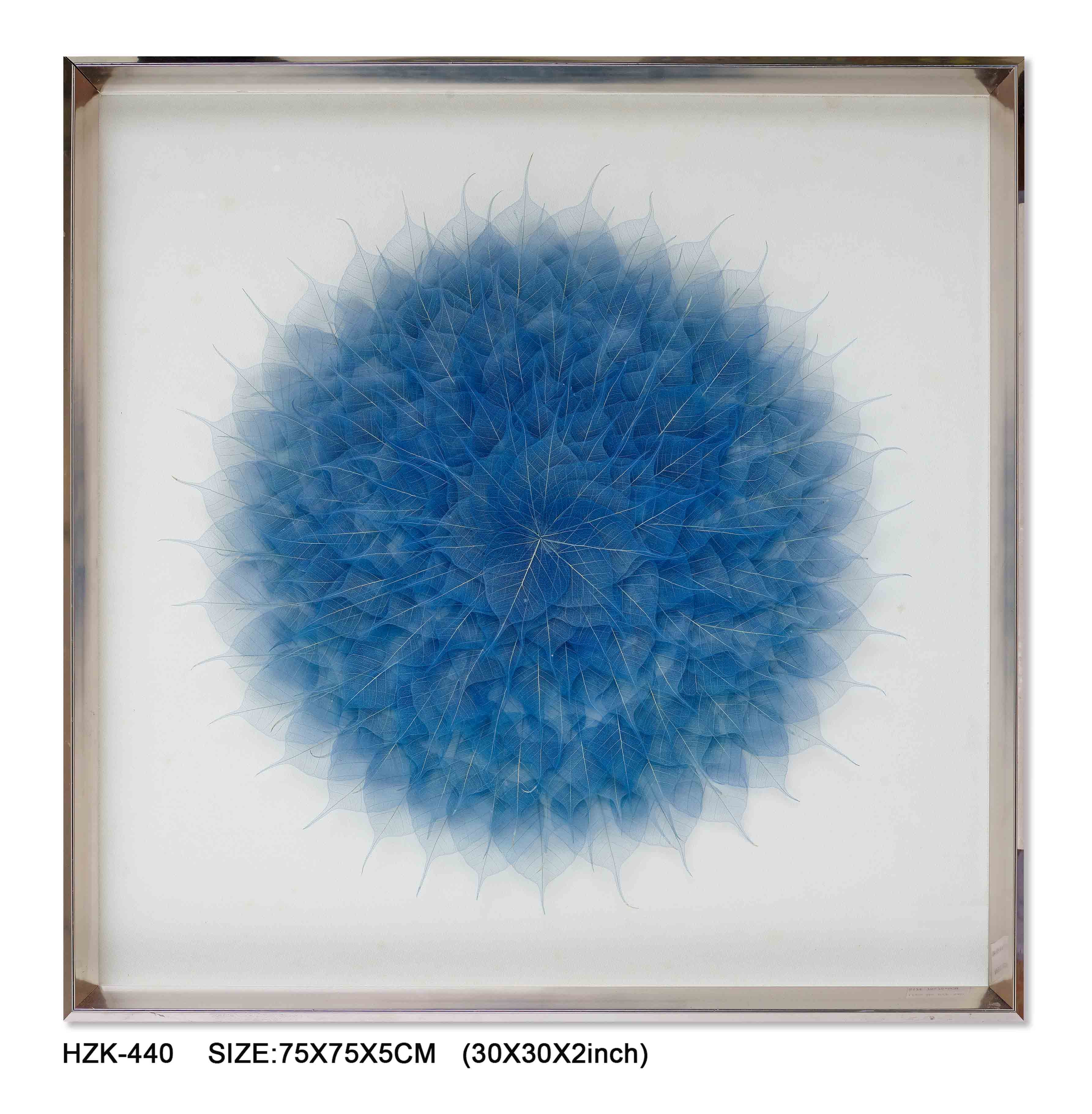 Buy Home Decor Blue Leaves Shadow Box Wall Decor Glass Framed Wall Art