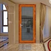 Home front security aluminum frame double glazed glass door with fly screen design