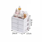 Homeware Transparent Plastic PS 3 Drawer Makeup Cosmetic Organizer
