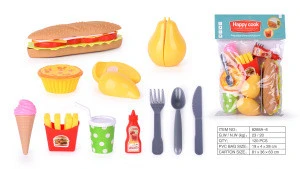 Hot Amazon wholesale kids preschool  play food set plastic realistic kitchen toy Kitchen Toys
