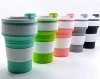 hot customizable nude tan color portable cute drinking collapsible silicone folding water bottle