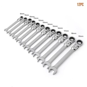 Hot Sale 8-19mm Flexible Ratchet Combination Wrench Spanner Keys Set