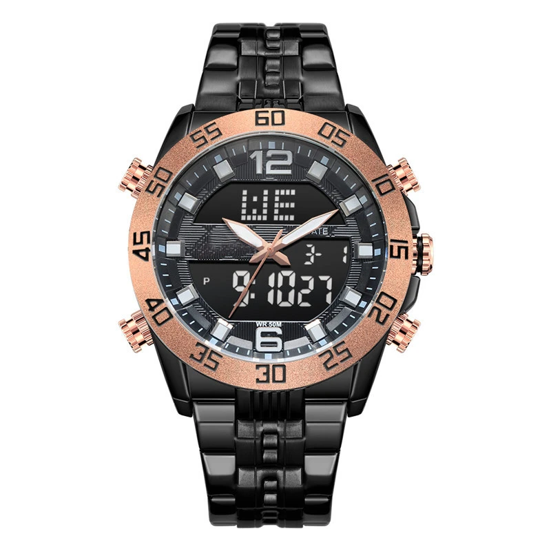 Hot Sale Business Men Watches digital watch Stock stainless steel watches sport Mens Multifunctional Analog Quartz wrist watch