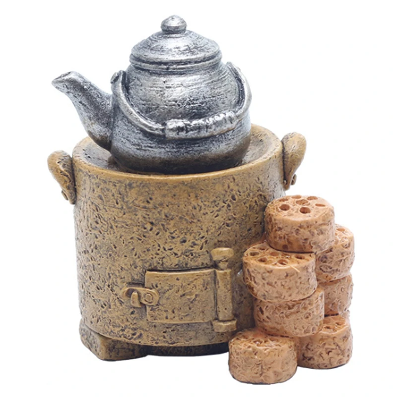 Hot sale chinese-style creative cooking and smoking time home furnishings original simulation country stove resin crafts gifts