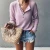 Import Hot Sale Long Sleeve V Neck Button Ladies Sweater Design from China