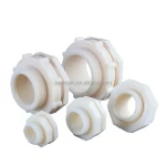 hot sale plumbing pvc fittings pipe connector bulkhead fitting pvc tank coupling with threaded ends