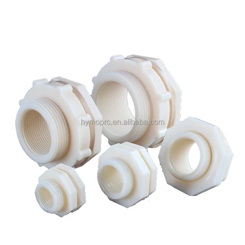hot sale plumbing pvc fittings pipe connector bulkhead fitting pvc tank coupling with threaded ends