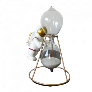 Hot Sale Resin Sculpture Spaceman Decoration Home Idea Sand Clock with Hourglass