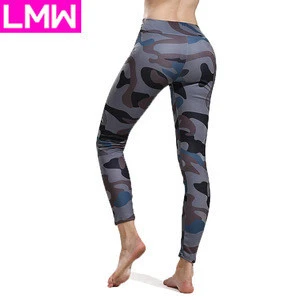 Hot sale sexy seamless sportswear mesh printed camo yoga pants