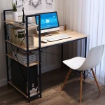 Hot Sale white/black desk top computer pc study desk computer desk with shelv