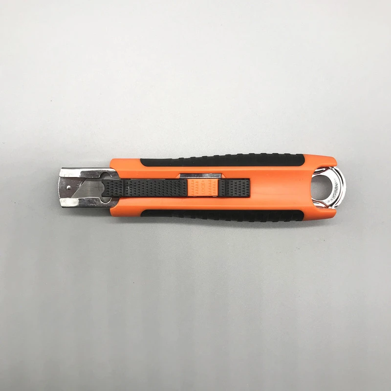 Hot sales plastic auto retractable trapezoidal replacement change blade box cutter safe utility knife