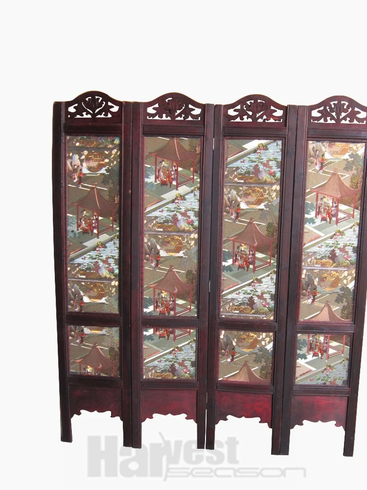 hot sell Low MOQ wholesale vintage wooden folding screen room divider