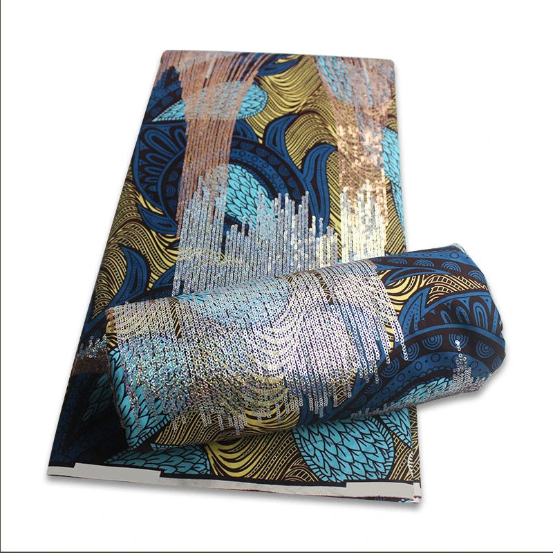 Hot selling african print fabric in 100% cotton  wax veritable sequins ankara wax hollandies