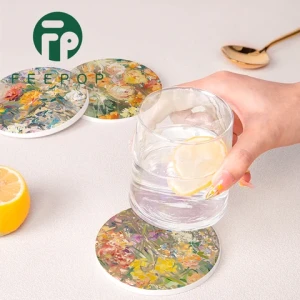 Hot Selling Style Coasters Diatomite Eco-friendly and Heat-resistant Diatomite Cup Coaster Holder