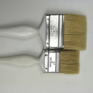 hot selling  white plastic handle paint brush with bristle mixed polyester