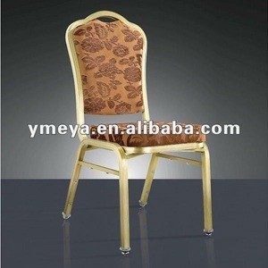 Hotel furniture aluminum tube stacking gold banquet chair for sale with 10 years warranty