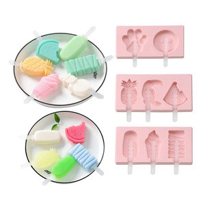Ice Cream Molds Silicone Popsicle Ice Pop Molds Durable Popsicle Lolly Mould Ice Cube Tray with 50 Popsicle Sticks
