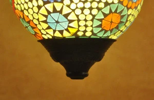 Indian Handcrafted Designer Lighting Glass Ceiling Lamp Decorative Outdoor Hanging Light Pendant