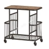 INDIAN WOODEN AND IRON WIRE OPEN BAR TROLLEY / SERVICE TROLLEY