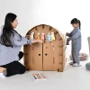 Interactive kids role play gym practice DIY assembling card material doodle space house