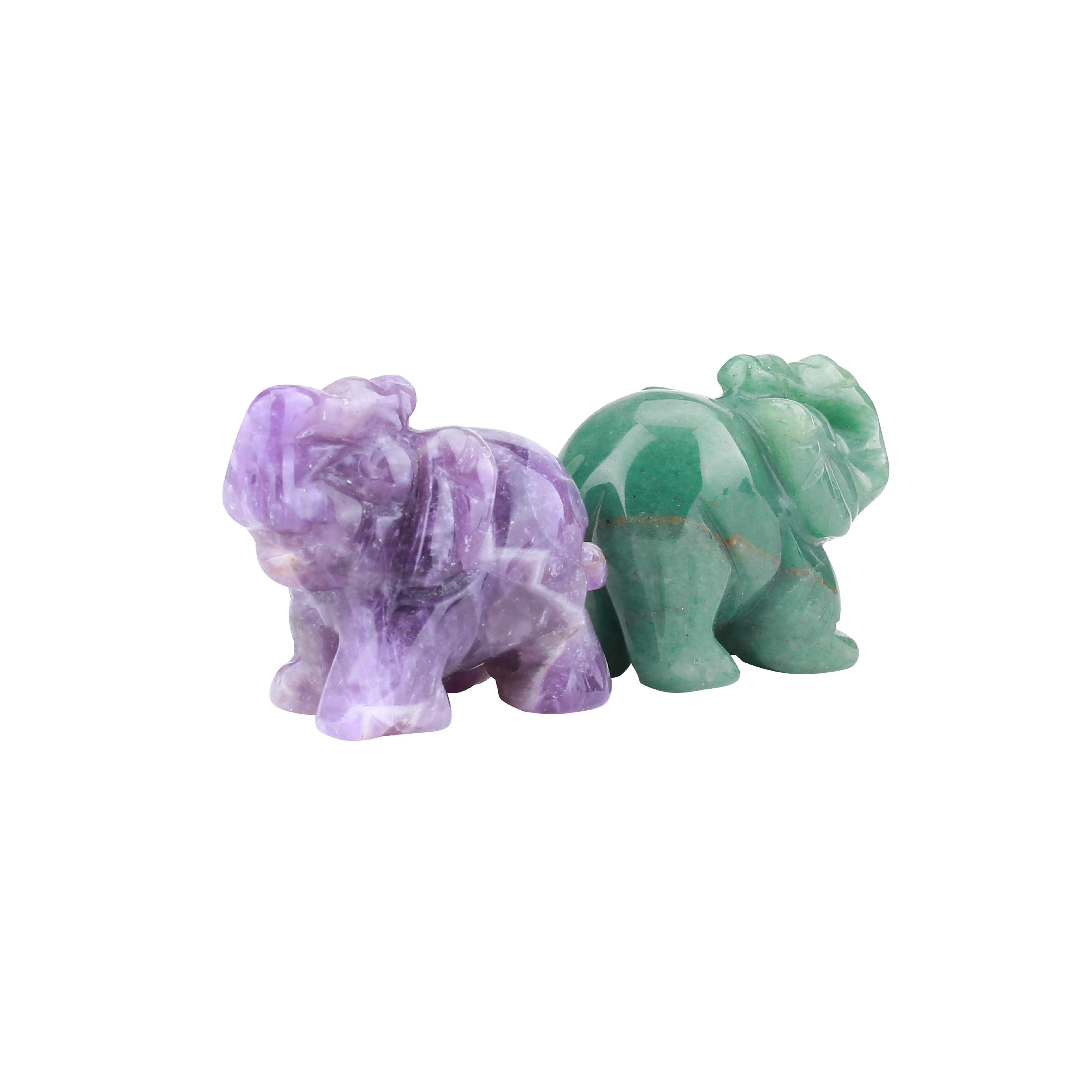 Jade Carving Sculpture Decorations Home Crystal Gem Crafts Jade Elephant Amethyst