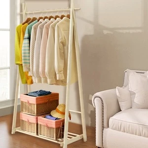 Japan Popular Used Wooden Coat Hanger Stand With Large Storage Shelf