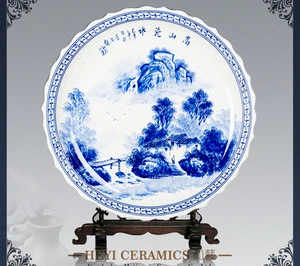 Jingdezhen blue and white style 1m diameter ceramic dish