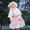 JSK Lolita Embroidered Corduroy Warm Thicken Dress Fresh Sweet Cute Original Party Autumn Winter Girl Pink Digital Printing