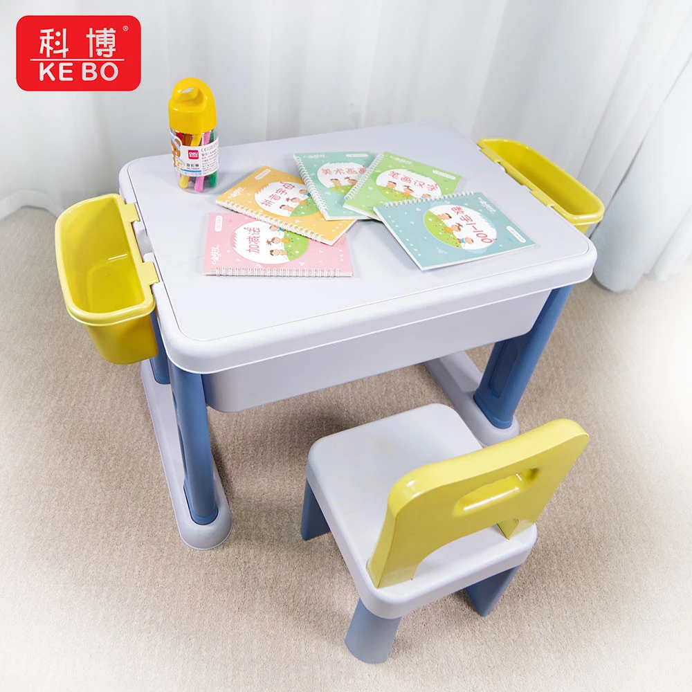 KEBO Kids Creative Play and Learn Activity Desk Deluxe Children Chair Desk With Storage  Educational  Toy