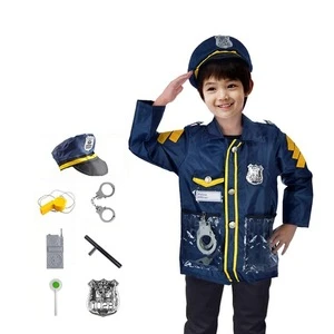 Kids Role Play Children Police Uniform Clothing Set With Accessories