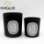 Import Kinglux matte frosted black glass candle holder from China